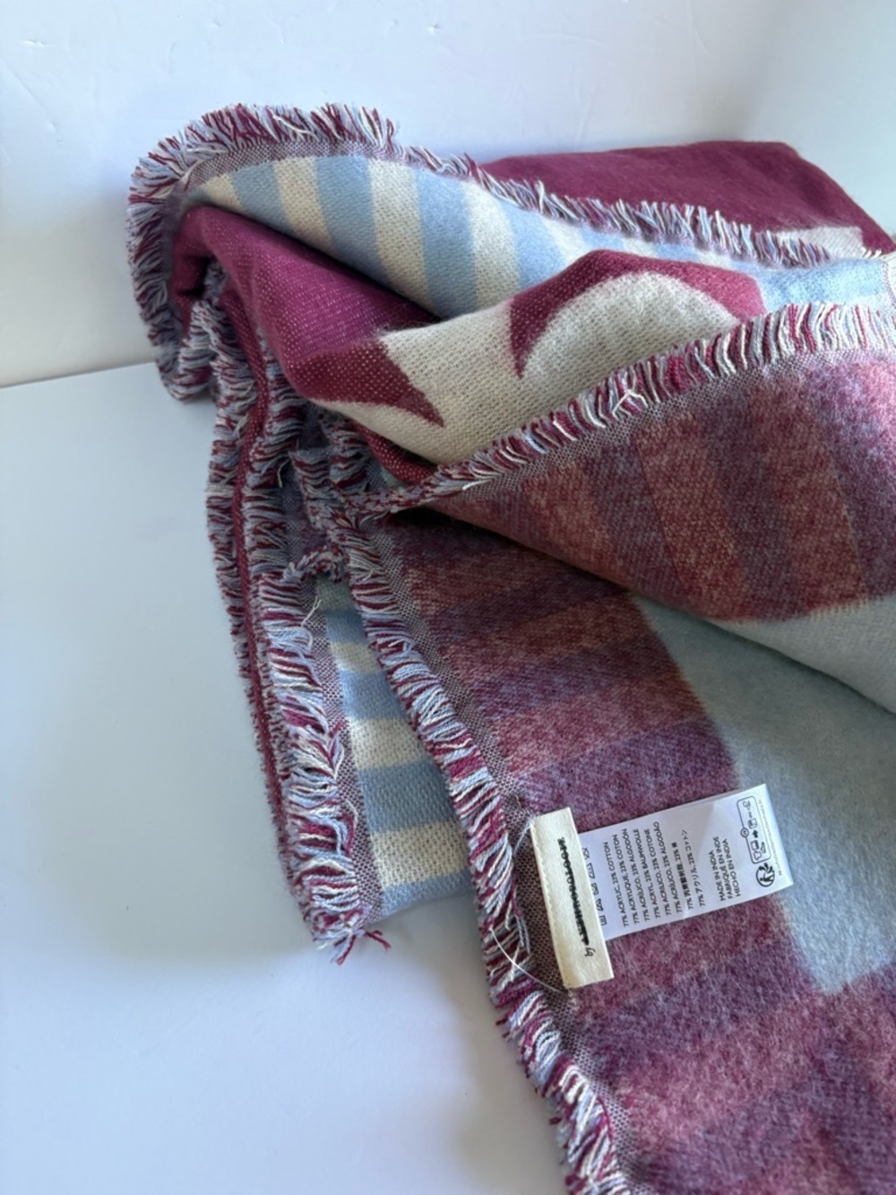 NWOT Anthropologie Woven Jacquard Patterned Throw Blanket - Picture 5 of 11